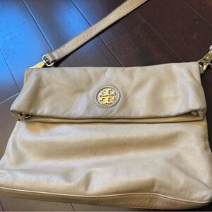 Tory Burch Beige Leather Crossbody Bag